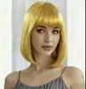 Peruca Bob Curta Reta Feminina com Franja de Ar, Peruca Sintética Completa de 30cm, Moldura Facial, 11 Cores Disponíveis, Peruca com Touca Ajustável de 180g para Uso Diário, Cosplay, Festa, Dropshipping