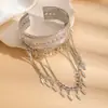 Colección de Pulseras de Brazo, Pulseras Abiertas Metálicas con Flor y Borla Transfronterizas Europeas y Americanas para Mujer, Moda Personalizada, Accesorios de Estilo Marino Sencillo