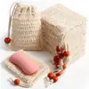 Nueva Bolsa de Jabón de Algodón con Cuentas de Café y Cordón Red de Espuma para Baño Doméstico Bolsa para Guardar Jabón Colgable Bolsa de Red para Baño