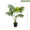 Plantas Artificiais Estilo Nórdico em Estoque para Atacado, Planta Artificial de Taro Torto, Plantas Verdes Falsas para Paisagismo, Plantas em Vasos para Decoração de Piso Interno para Sala de Estar