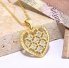Colgante de alas de ángel en forma de corazón con incrustaciones de cobre y circonita de moda europea y americana, joyería con colgante de estrella en forma de corazón de melocotón para mujer