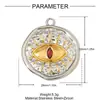 Ojo de Diablo Corazón Flor de Cinco Pétalos Dos Tonos Incrustados de Diamantes Colgante DIY de Acero Inoxidable Aretes de Búho para Mujer Joyería de Acero de Titanio
