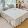 Faldón de cama de encaje estilo princesa, una sola pieza, oculta la parte inferior, nuevo modelo 2026, algodón puro, cubrecama de algodón completo, cubierta a prueba de polvo con borde de falda