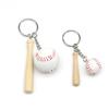 Llavero creativo de béisbol, colgante de bolsa, simulación de béisbol, dos piezas, tamaño pequeño, 2 cm