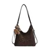 Bolso de Peluche Suave Retro Estilo Panera para Mujer 2026 Nuevo Otoño Invierno Popular de Gran Capacidad con Correa Única Bolso Cubo