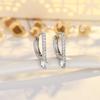 Brincos de Prata Micro-Incustados para Mulheres com Letra D em Zircônia Ear Clips, Brincos da Moda Versáteis para o Dia a Dia com um Toque de Luxo