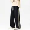 Moda Masculina Fengshe / Nova Coleção Primavera e Outono 2026 Calça Jogger Esportiva Solta de Perna Larga com Caimento e Patchwork para Homens