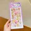 Adesivos de pêssego macios e fofos de desenho animado para crianças, adesivos para alívio do estresse, adesivos 3D de coelho para planner