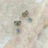 Comercio Exterior al por Mayor Venta Caliente Corona Acero Inoxidable Circonita Pendientes de Seis Garras Pequeños Pendientes Hueso del Oído de Acero de Titanio Uñas para el Oído Joyería Popular para Mujer