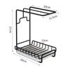 Estante de Secado para Esponja y Trapo Montado en Pared para Fregadero sin Taladro, Estante de Almacenamiento de Cocina, Portatrapos, Organizador de Almacenamiento