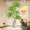 Nantian Bambú Estilo Lujo Ligero Árbol Artificial Decoración Interior Sala de Estar Adornos de Pie Paisajismo Planta Verde Biónica Flor de Seda en Maceta Otros