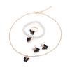 Collar Infantil Transfronterizo Accesorios de Mariposa Collar de Perlas para Niñas Pulsera Anillo Aretes Traje Accesorios para Bebés Niñas