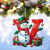Novo Carro Pendurado Árvore de Natal Plana Transfronteiriça Feriado Carta de Natal 26 Pingente Decorativo Decoração de Boneco de Neve Acrílico