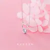 Colar de Gatinho Vazado Estilo Coreano S925 Prata Nalan Feminino com Micro Cravação de Diamante Único D6802