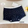 Calzoncillos tipo bóxer para mujer de estilo francés con estampado floral pequeño, de cintura media, ajustados a la cadera, 10A, de algodón puro antibacteriano, con entrepierna extendida, shorts de seguridad para mujer