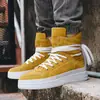 Zapatos de Hombre para Otoño e Invierno Estilo Europeo con Cordones Botas Martin Botas de Trabajo Estilo Británico de Caña Alta Casuales con Suela Gruesa