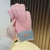 Guantes de Punto de Alpaca Transfronterizos para Pantalla Táctil para Mujer de Dedos Completos Calientes Engrosados con Forro Polar para Pareja Estilo Coreano Guantes de Invierno para Ciclismo