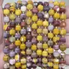 6mm 8mm Pedra Natural Cristal Ágata Canto Chanfrado Quadrado DIY Pulseira Colar Acessórios de Joias Produtos Semi-Acabados Atacado