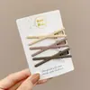 Presilhas de Cabelo Coloridas e Estilosas para Mulheres, Franjas e Grampos, Presilhas Quadradas Simples da Moda