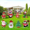 Nuevo letrero de suelo navideño con diseño de cachorro Grinch, letrero impermeable para césped de fiesta al aire libre, jardín