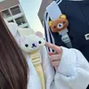 Pingente Rilakkuma Mochila Pingente Pequeno Boneco Brinquedo Bolsa de Lona Decoração de Velcro para Cinto de Segurança Pelúcia