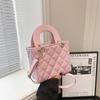 Estilo Coreano Simples e Elegante Padrão Losango 2026 Tendência Nova Moda Outono Retrô Casual Versátil Bolsa de Ombro Transversal