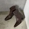 Edición Piel de Oveja~2026 Otoño/Invierno Nuevo Llegada Botines Cortos con Cremallera Trasera Estilizadores Moda Tacón Grueso Versátiles Botines de Moda para Mujer