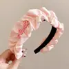 Diademas plisadas de ala ancha al por mayor, color liso, elegantes, sencillas, versátiles, diademas de tela vintage, accesorios para el cabello para mujer