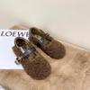 Zapatos planos Mao Mao para mujer, prendas de vestir exteriores, otoño e invierno, 2024, con forro polar, cálidos y con hebilla.