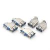 Conector USB 3.0Af de enchufe lateral personalizado Hembra vertical lateral Pbt Núcleo de plástico azul Enchufe lateral 3.0