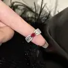 Colección de Anillos de Latón Plateado con Circonita de Moda Más Vendidos, Anillos de Plata de Lujo Ligero Transfronterizos, Versátiles para el Uso Diario