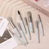 Set de 8 Brochas de Maquillaje para Principiantes, Cerdas Suaves, Estuche de Cuero para Guardar, Brocha para Base, Almacenamiento Portátil