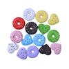Carcasa de gel crema para teléfono móvil, accesorios de resina hechos a mano para la cabeza, dibujos animados, amor, color, aguja, donut, comida, juego