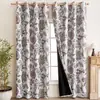 Cortinas blackout de Amazon SHEIN más vendidas con recubrimiento, diseño floral, diseño perforado, dropshipping transfronterizo y servicios de etiquetado