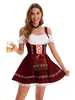 Vestido de Chica Europea y Americana Oktoberfest 2025 Alemán Múnich Actuación en Escenario Cos Maid Disfraz Multicolor