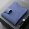 Outono/Inverno Pronta para Vestir Linha de Frente Gola Redonda Cor Sólida Suéter de Caxemira Suéter Pulôver Masculino Camiseta de Manga Longa Seamless Knit