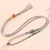 Pingente Fino Tecido à Mão Cordão para Pingente Jadeíta Guanyin Buda de Jade Cordão de Pescoço Tecido à Mão Masculino e Feminino