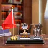 Ornamento de porta-canetas de mesa de escritório de luxo, recipiente de caneta de cristal criativo, caixa de armazenamento, personalidade, simples, multifuncional