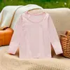 Ropa de Algodón Colorida de Otoño para Niños y Niñas, Camisetas Interiores de Otoño e Invierno para Bebés, Camisetas de Manga Larga, Ropa Interior para el Hogar, Ajustadas