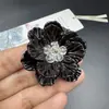 Headdress Antigo de Flor de Peônia Estéreo Feito à Mão Camélia Pérola Artificial Resina Flor Trançada Duas Cores Acessórios de Joias DIY