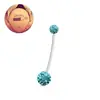 Nuevo Shambhala europeo y americano de bola con diamantes completos para ombligo de mujer embarazada, aro de ombligo de varilla suave transparente, joyería de piercing de diamante, fabricante