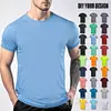 [Camiseta de algodón talla europea] Sin estampado Color liso Lisa Manga corta de algodón Talla europea Moda urbana Tendencia Casual Deportiva