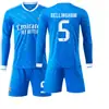 2526 Camisa de Futebol Número 9 Mbappe 7C Camisa do Ronaldo 5 Bellingham Real Madrid Segundo Uniforme Fora de Casa Azul Manga Longa