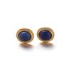 Brincos de Argola Europeus e Americanos Retrô Marrons de Pedra Natural Brincos de Latão Eletroplatado de Temperamento Niche High-End para Mulheres