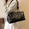 Bolso Boston de Cuero con Cera de Aceite Retro para Mujer 2026 Nuevo Bolso de Hombro Sencillo Bolso de Axila Bolso Tote para el Trabajo y el Trayecto