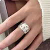 Anillos Minimalistas Apilables de Plata Cepillada para Mujer, Moda Versátil Diseño Único Anillos Abiertos Anillos para Dedo Índice Modernos