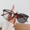Moda Novo Espelho com Textura de Madeira Leg Round Frame Lente Anti-Luz Azul Descoloração Espelho Plano Sentido Avançado Rice Nail Armação de Óculos Fashion para Mulheres