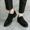 Sapatos masculinos transfronteiriços, tamanho grande, sapatos de couro camurça, nova coleção primavera 2025 masculina, sapatos business casual, sapatos de couro versáteis para exportação