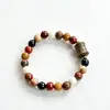 Pulsera de Madera Natural Dieciocho Semillas Hilo de Mano Hecha de Madera Original Estilo Étnico para Mujer Cuentas de Muchos Tesoros Wenwan Cuentas Budistas Cuentas de Oración Mano