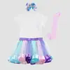 Saia Tutu para Menina Saia Tutu Infantil Europeia e Americana Saia Princesa Infantil Conjunto Suspensório Saia Tutu Pirata Sem Ossos